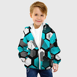 Куртка с капюшоном детская Геометрия плиты, цвет: 3D-белый — фото 2