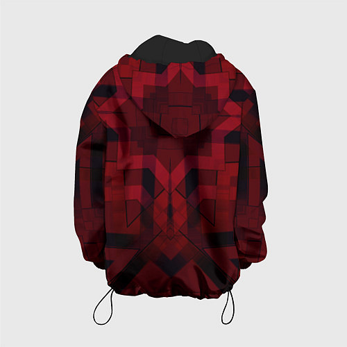 Детская куртка Темно-красный геометрический / 3D-Черный – фото 2