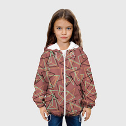 Куртка с капюшоном детская Террактовый геометрический, цвет: 3D-белый — фото 2
