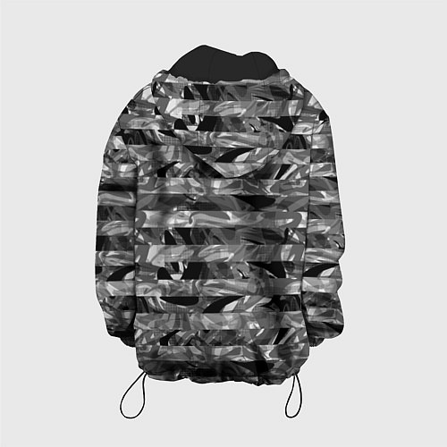 Детская куртка Черно -белый полосатый узор / 3D-Черный – фото 2