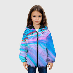 Куртка с капюшоном детская Абстрактный прилив, цвет: 3D-черный — фото 2