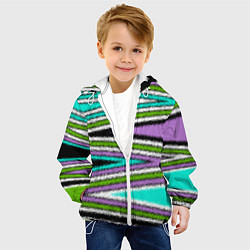 Куртка с капюшоном детская Абстрактный асимметричный, цвет: 3D-белый — фото 2
