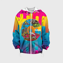 Куртка с капюшоном детская Путешествие Colorful, цвет: 3D-белый