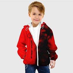 Куртка с капюшоном детская Сааб - Pro Racing Вертикально, цвет: 3D-белый — фото 2