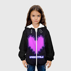 Куртка с капюшоном детская UNDERTALE PURPLE HEART, цвет: 3D-белый — фото 2