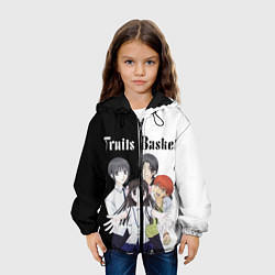 Куртка с капюшоном детская Корзинка фруктов персонажи, цвет: 3D-черный — фото 2