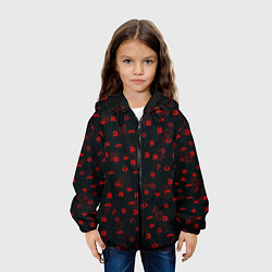 Куртка с капюшоном детская ПАТТЕРН ШЕСТЕРЕНКИ Z, цвет: 3D-черный — фото 2