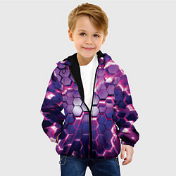 Куртка с капюшоном детская АБСТРАКЦИЯ СОТЫ, цвет: 3D-черный — фото 2