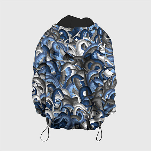 Детская куртка Синий камуфляж с щупальцами / 3D-Черный – фото 2