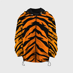 Куртка с капюшоном детская Шкура тигра, цвет: 3D-черный