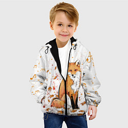 Куртка с капюшоном детская ЛИСА В ЛИСТЬЯХ ОСЕННЕЕ НАСТРОЕНИЕ FOX IN THE FORES, цвет: 3D-черный — фото 2