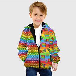 Куртка с капюшоном детская POP IT СМАЙЛЫ, цвет: 3D-черный — фото 2