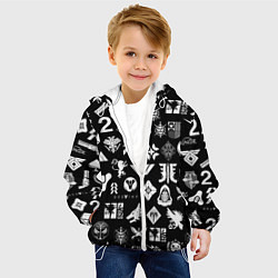 Куртка с капюшоном детская DESTINY 2 PATTERN GAME LOGO ДЕСТИНИ 2 ПАТТЕРН СИМВ, цвет: 3D-белый — фото 2