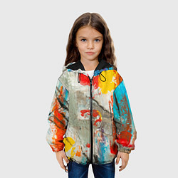 Куртка с капюшоном детская Буйство красок 3D, цвет: 3D-черный — фото 2
