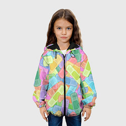 Куртка с капюшоном детская Цветные пластыри, цвет: 3D-черный — фото 2