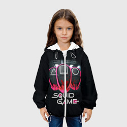Куртка с капюшоном детская ИГРА В КАЛЬМАРА МАСКИ В КРОВИ, цвет: 3D-белый — фото 2