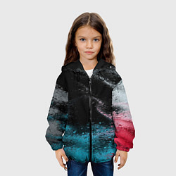 Куртка с капюшоном детская Распад красок, цвет: 3D-черный — фото 2