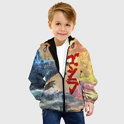 Куртка с капюшоном детская ГОДЗИЛЛА АТАКУЕТ!, цвет: 3D-черный — фото 2