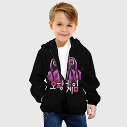 Куртка с капюшоном детская Squid Game Guards, цвет: 3D-черный — фото 2