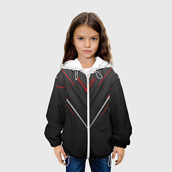 Куртка с капюшоном детская Футуристический вектор, цвет: 3D-белый — фото 2