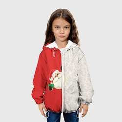 Куртка с капюшоном детская Дед Мороз селфи, цвет: 3D-белый — фото 2