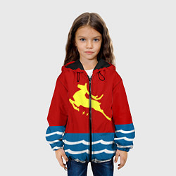Куртка с капюшоном детская Герб Магадана, цвет: 3D-черный — фото 2