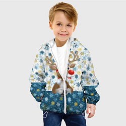 Куртка с капюшоном детская Весёлый Оленёнок, цвет: 3D-белый — фото 2