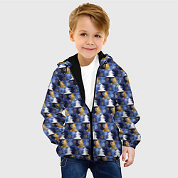 Куртка с капюшоном детская Ёлочки - Снежинки, цвет: 3D-черный — фото 2
