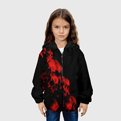 Куртка с капюшоном детская Черепа свалка, цвет: 3D-черный — фото 2