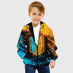 Куртка с капюшоном детская Атака Титанов: Подсветка Неона, цвет: 3D-черный — фото 2