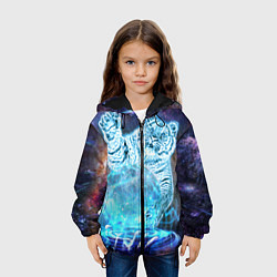 Куртка с капюшоном детская Звездный тигр, цвет: 3D-черный — фото 2