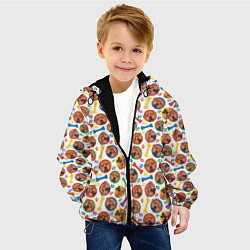 Куртка с капюшоном детская Родезийский Риджбек красочный дизайн, цвет: 3D-черный — фото 2