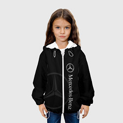 Куртка с капюшоном детская Логотип Мерседес, цвет: 3D-белый — фото 2