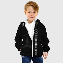 Куртка с капюшоном детская Логотип Мерседес, цвет: 3D-белый — фото 2