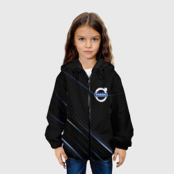 Куртка с капюшоном детская Volvo, полоски, цвет: 3D-черный — фото 2