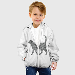 Куртка с капюшоном детская QR - кот, цвет: 3D-белый — фото 2
