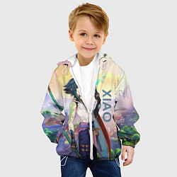 Куртка с капюшоном детская Xiao, Genshin Impact, цвет: 3D-белый — фото 2
