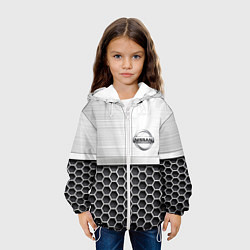 Куртка с капюшоном детская Nissan Стальная решетка, цвет: 3D-белый — фото 2