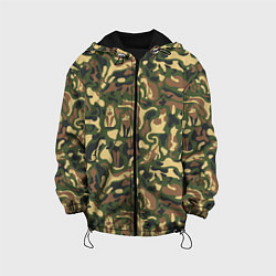 Куртка с капюшоном детская Коты и Кошки камуфляж, цвет: 3D-черный