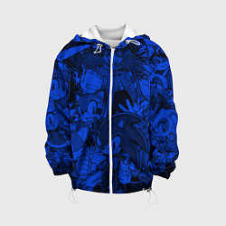 Куртка с капюшоном детская SONIC BLUE PATTERN СИНИЙ ЁЖ, цвет: 3D-белый