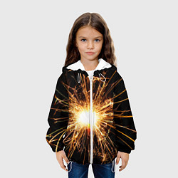 Куртка с капюшоном детская Фейерверк души, цвет: 3D-белый — фото 2