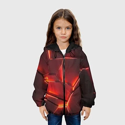 Куртка с капюшоном детская ПЛИТЫ НА НЕОНЕ, цвет: 3D-черный — фото 2