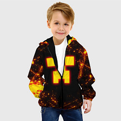 Куртка с капюшоном детская ОГНЕННЫЙ КРИПЕР, МАЙНКРАФТ, цвет: 3D-черный — фото 2