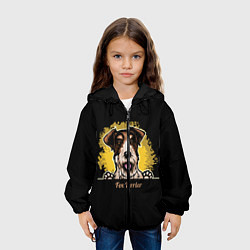 Куртка с капюшоном детская Фокстерьер Fox terrier, цвет: 3D-черный — фото 2