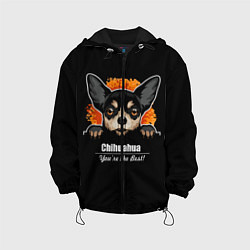 Куртка с капюшоном детская Чихуахуа Chihuahua, цвет: 3D-черный