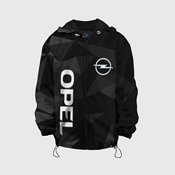 Куртка с капюшоном детская Опель, Opel геометрия, цвет: 3D-черный