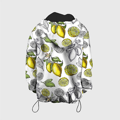 Детская куртка Лимонный паттерн / 3D-Черный – фото 2