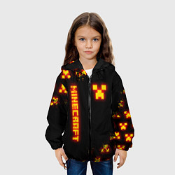 Куртка с капюшоном детская MINECRAFT ОГНЕННЫЙ КРИПЕР, цвет: 3D-черный — фото 2