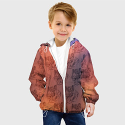 Куртка с капюшоном детская Тигровый паттерн, цвет: 3D-белый — фото 2