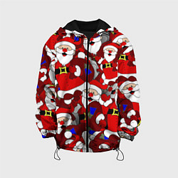 Куртка с капюшоном детская Толпа Дедов Морозов, цвет: 3D-черный